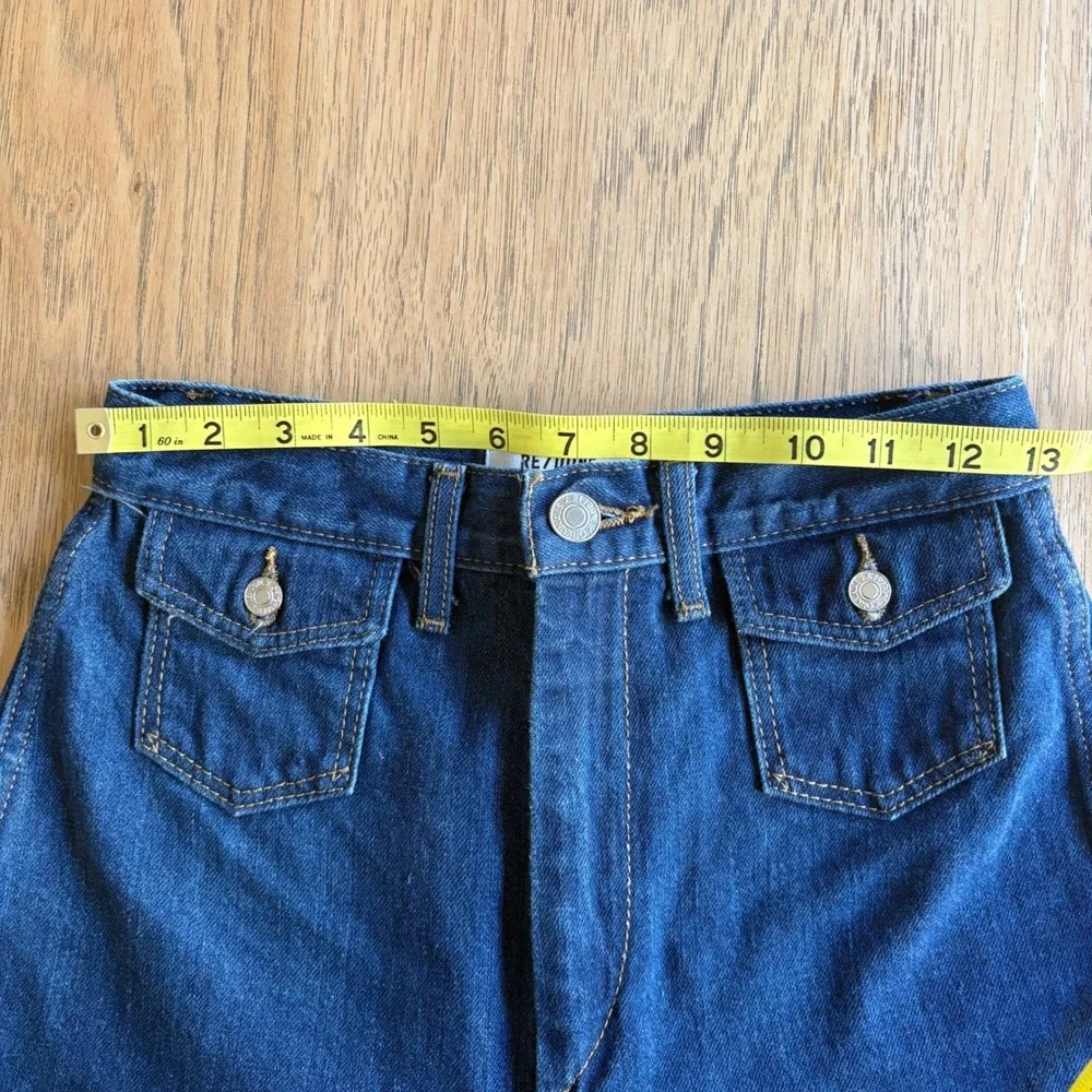 $315 RE/DONE True Rinse High Rise Wide Leg Jeans Blue Denim Women's Size 24 X 32